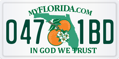 FL license plate 0471BD
