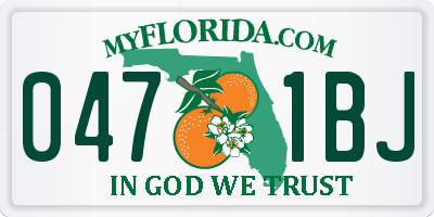 FL license plate 0471BJ