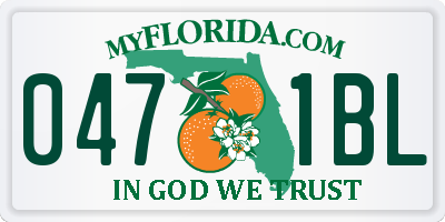 FL license plate 0471BL