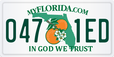 FL license plate 0471ED