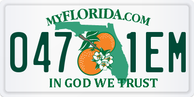 FL license plate 0471EM