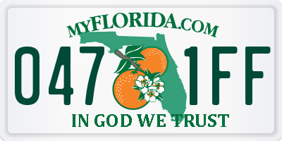 FL license plate 0471FF
