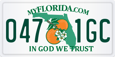 FL license plate 0471GC