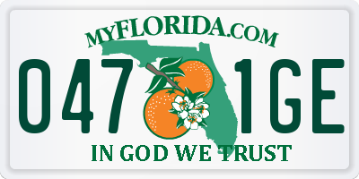 FL license plate 0471GE