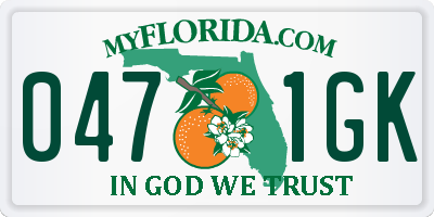 FL license plate 0471GK