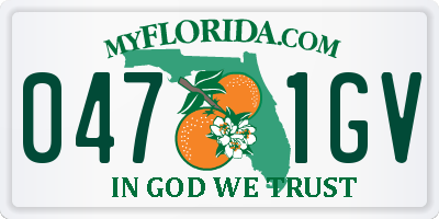 FL license plate 0471GV