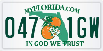 FL license plate 0471GW