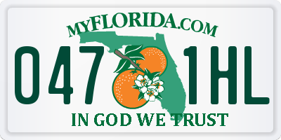FL license plate 0471HL