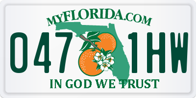 FL license plate 0471HW