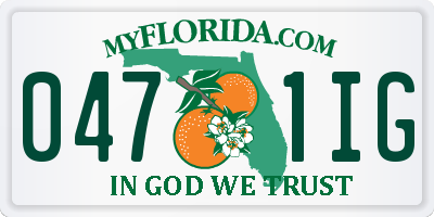 FL license plate 0471IG