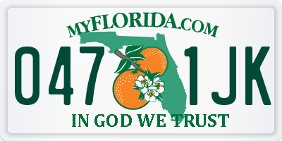 FL license plate 0471JK