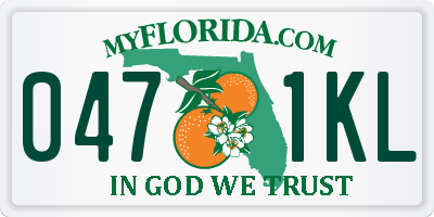 FL license plate 0471KL