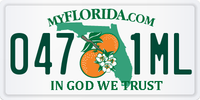 FL license plate 0471ML