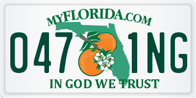 FL license plate 0471NG