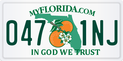 FL license plate 0471NJ
