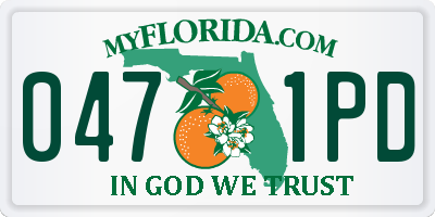 FL license plate 0471PD