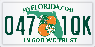 FL license plate 0471QK