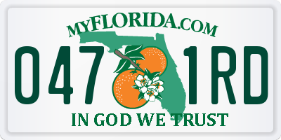 FL license plate 0471RD