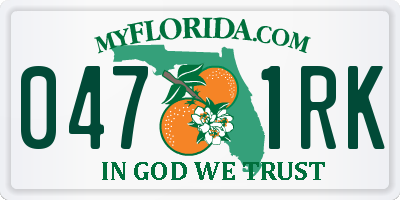 FL license plate 0471RK