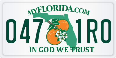 FL license plate 0471RO