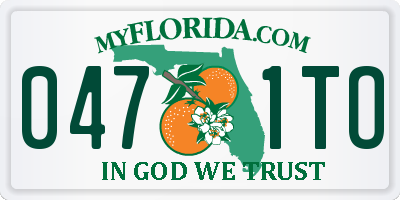 FL license plate 0471TO