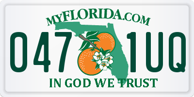 FL license plate 0471UQ