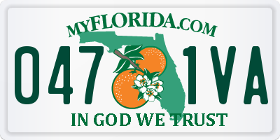 FL license plate 0471VA