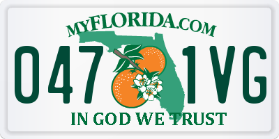 FL license plate 0471VG