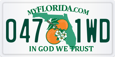 FL license plate 0471WD