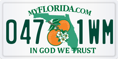 FL license plate 0471WM