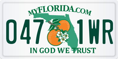 FL license plate 0471WR