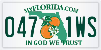 FL license plate 0471WS