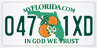 FL license plate 0471XD