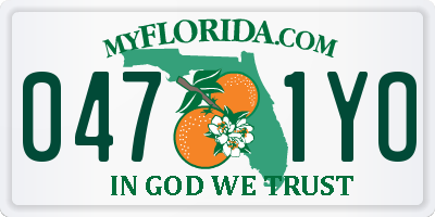 FL license plate 0471YO
