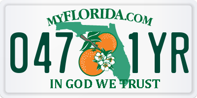 FL license plate 0471YR