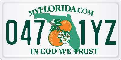 FL license plate 0471YZ