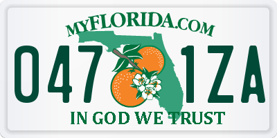FL license plate 0471ZA