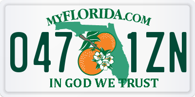 FL license plate 0471ZN