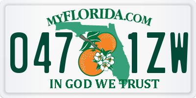 FL license plate 0471ZW