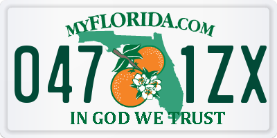 FL license plate 0471ZX