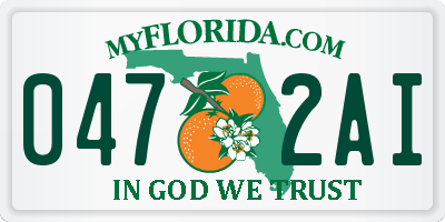 FL license plate 0472AI
