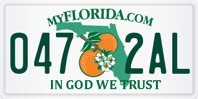 FL license plate 0472AL