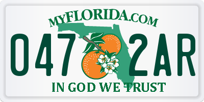 FL license plate 0472AR