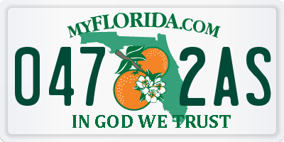 FL license plate 0472AS