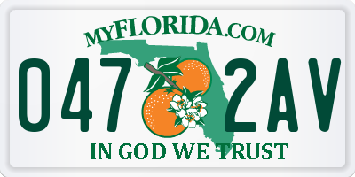 FL license plate 0472AV