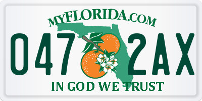 FL license plate 0472AX