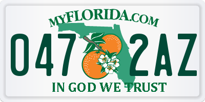 FL license plate 0472AZ