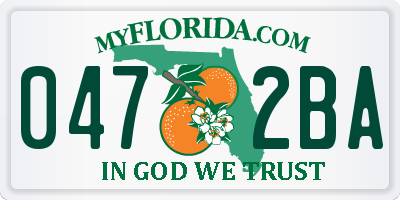 FL license plate 0472BA