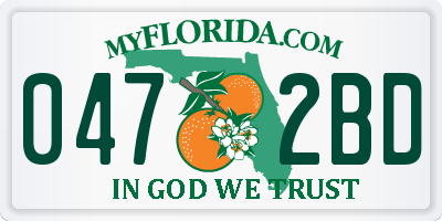 FL license plate 0472BD