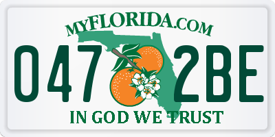 FL license plate 0472BE